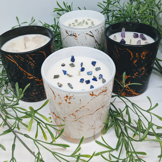 Marble Crystal Candles